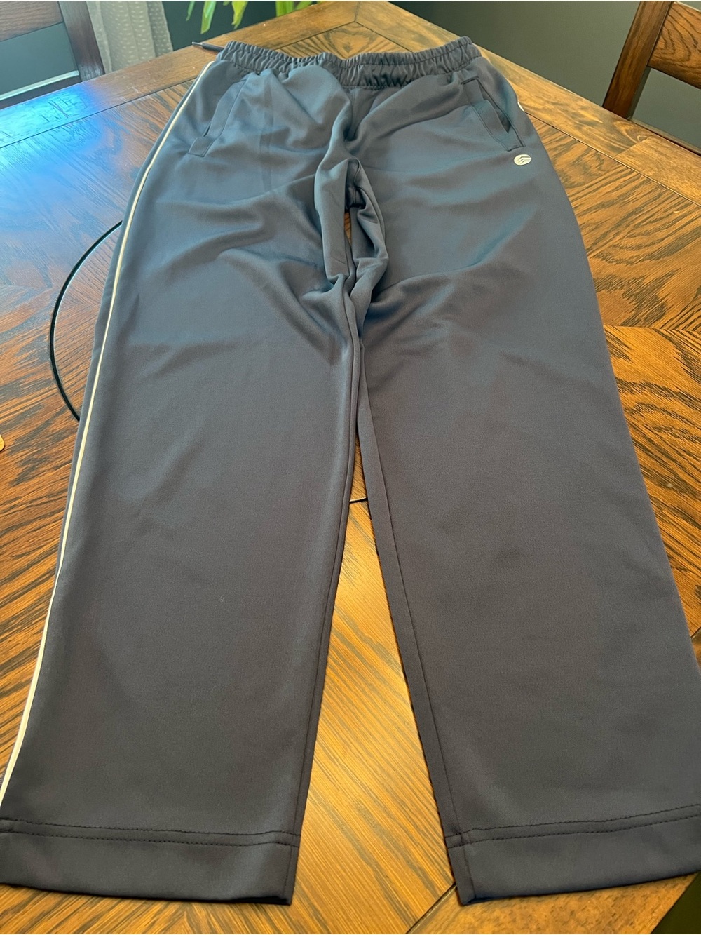 Solaris Men's Blue Track Pants M Drawstring Elastic Waist Pockets Zip Ankle #681